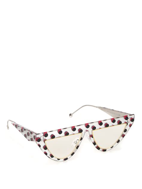 fendi polk dotdefender eyewear|Fendi Defender Polka Dot Sunglasses In Silver .